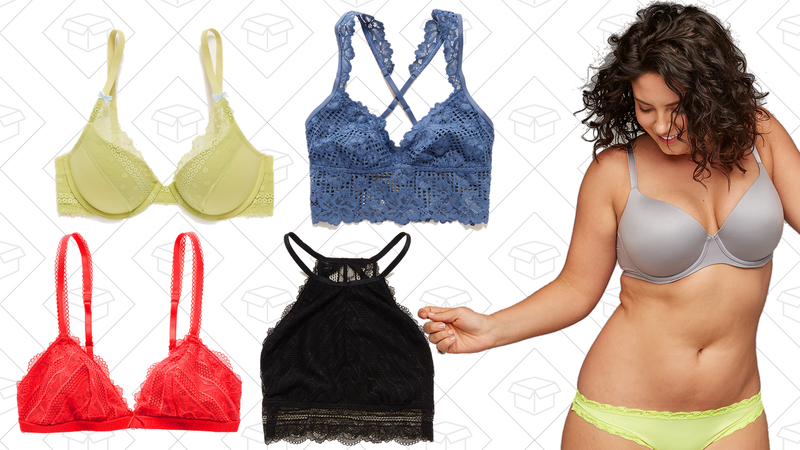Bridget Push Up Bra, $35 | Mixed Lace Triangle Bralette, $25 | Lace Longline Bralette, $27 | Lace Hi-Neck Bralette, $30 | Sunnie Full Coverage Lightly Lined Bra, $40